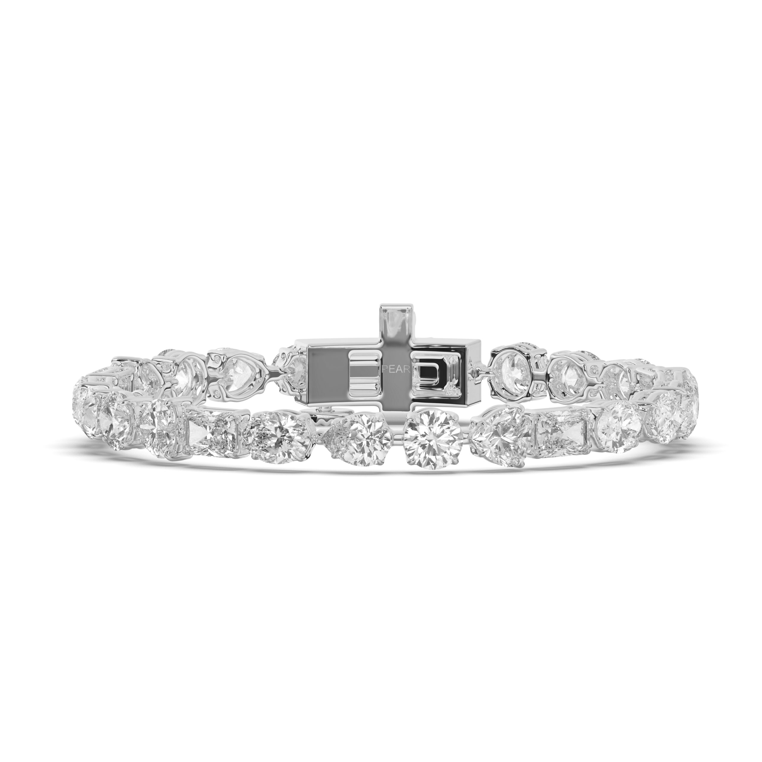 Multi-Shaped Lab-grown Diamond Tennis Bracelet - Pear Jewels